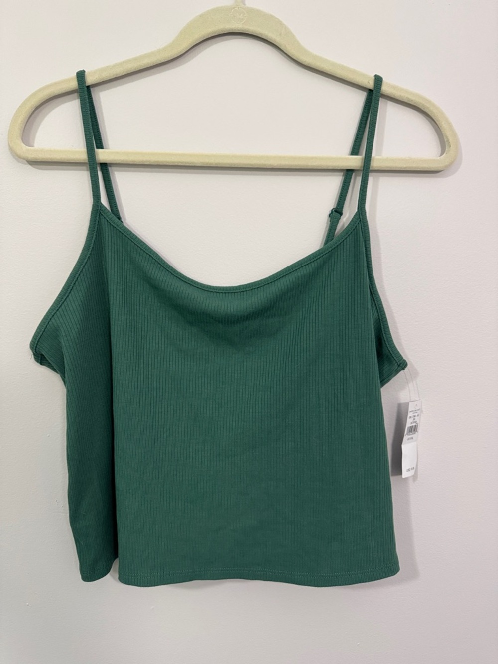 NWT American Eagle Green Ribbed Spaghetti Strap Women's Crop Top